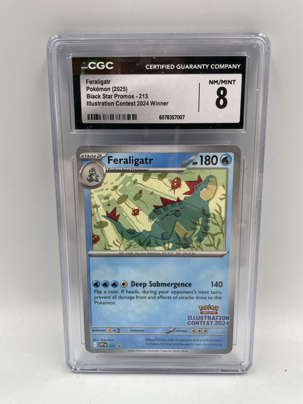 Feraligatr 213 (Illustration Contest 2024) 213 Sv: Scarlet & Violet Promo CGC 8